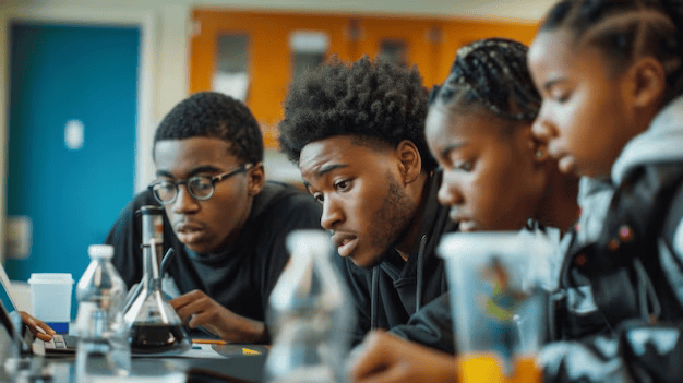 Students studying together